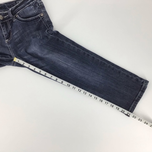 L.A. idol Cropped Dark Blue Wash Jeans, 29 - Picture 14 of 16